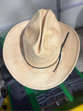 Vintage Artel Straw Cowboy Hat Size 7 Made USA Western Ranch 3.5” Brim